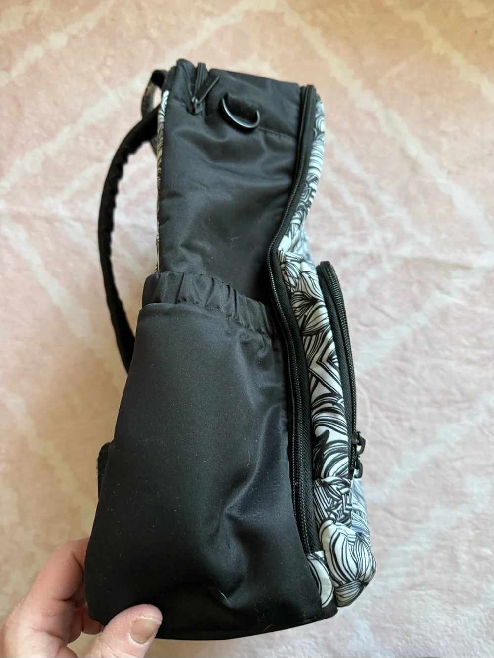 Jujube Be Zealous Diaper Bag Backpack Geometric Doodle Black and White